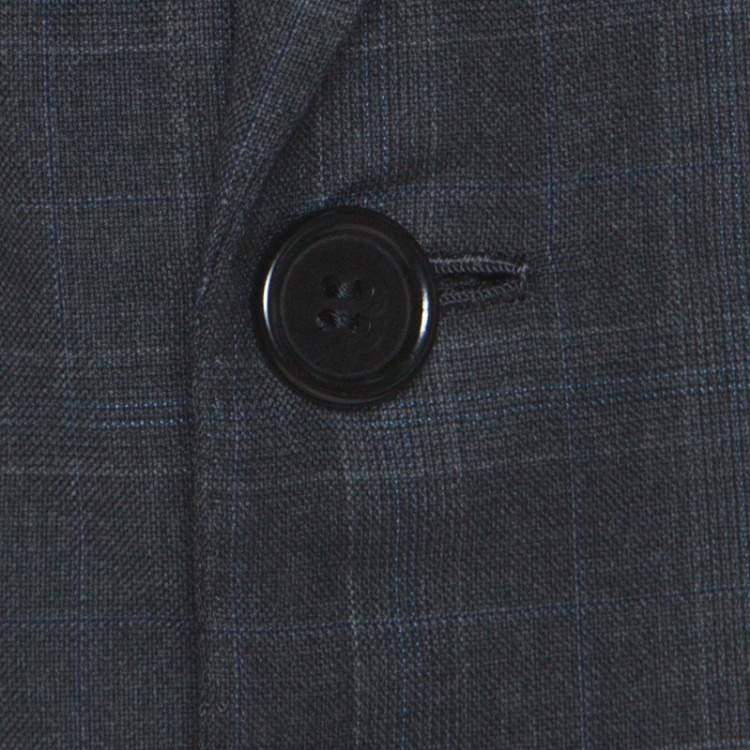 Pre Owned Brioni Grey Checked Wool Super 150s Parlamento Suit 2XL