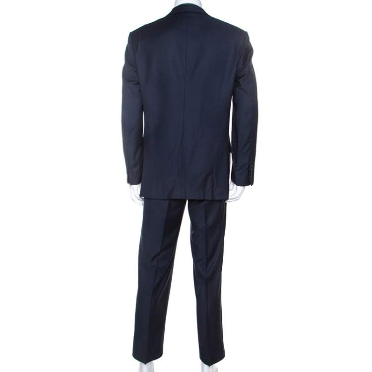 Pre Owned Brioni Navy Blue Wool Palatino Regular Fit Suit XL