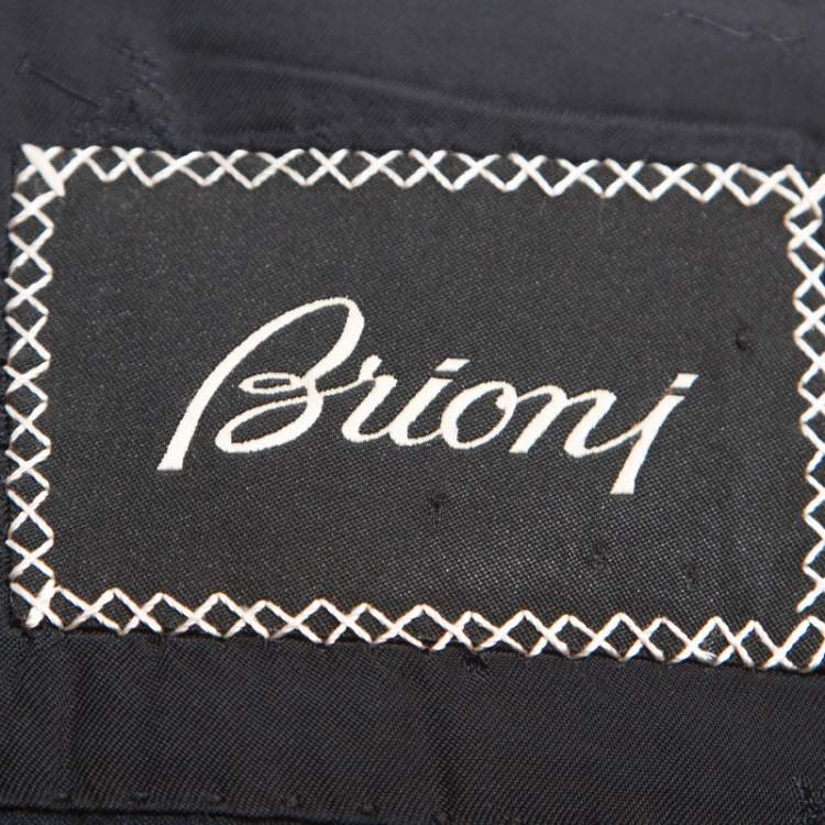 Pre Owned Brioni Navy Blue Wool Palatino Regular Fit Suit XL