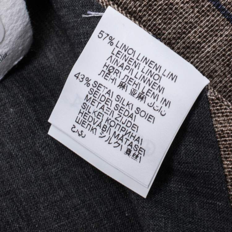 Pre Owned Brunello Cucinelli Beige Linen & Silk Diagonal Striped Tie