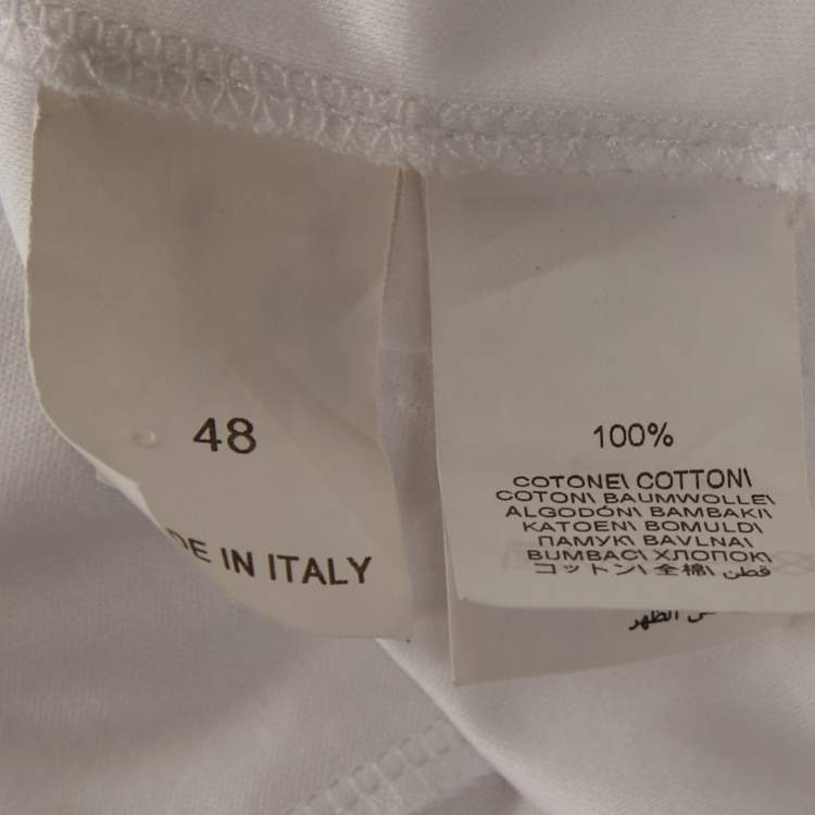 Pre Owned Brunello Cucinelli White Cotton Jersey V Neck T-Shirt M