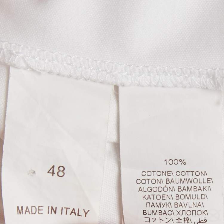 Pre Owned Brunello Cucinelli White Cotton Jersey V Neck T-Shirt M