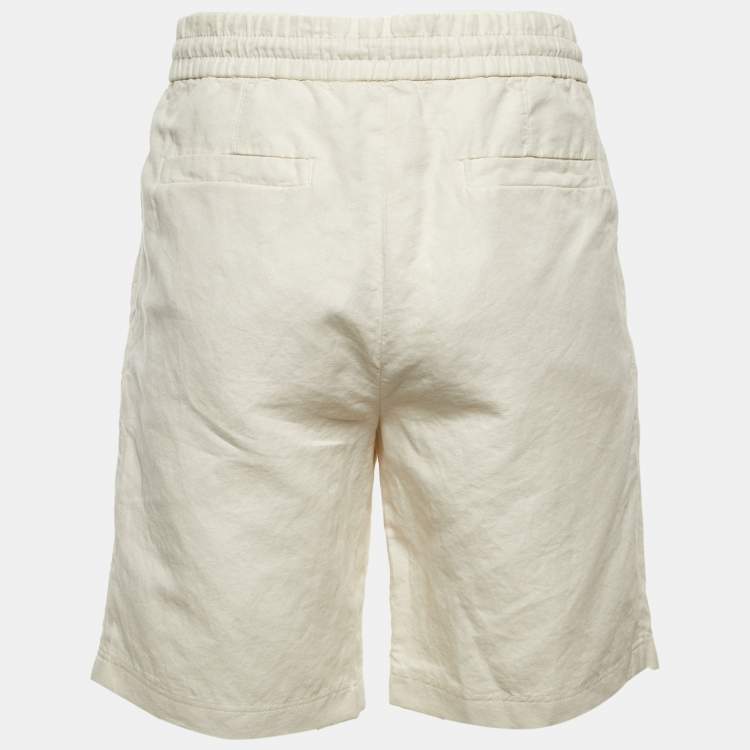 مملوكة مسبقًا Brunello Cucinelli Cream Cotton & Linen Shorts M