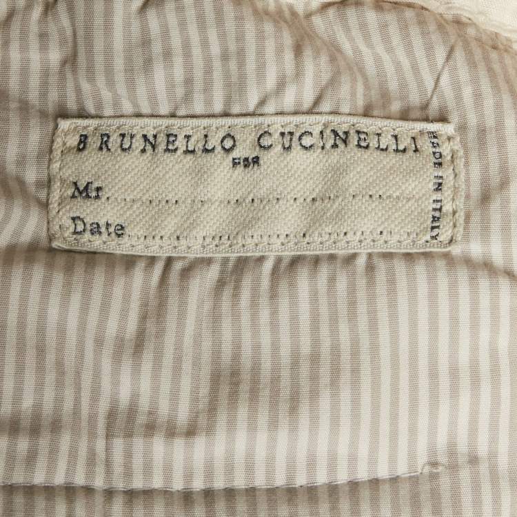 مملوكة مسبقًا Brunello Cucinelli Cream Cotton & Linen Shorts M