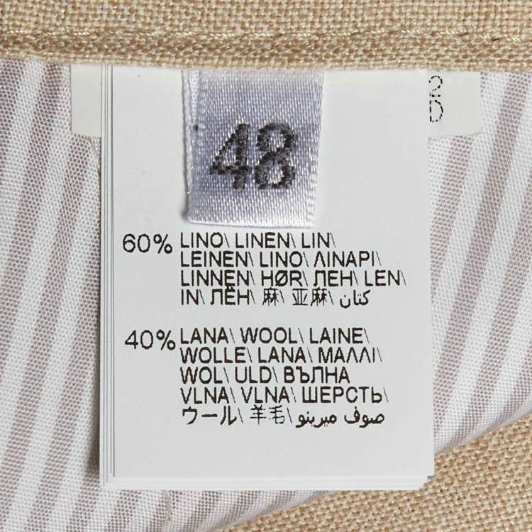 Pre Owned Brunello Cucinelli Light Beige Linen & Wool Shorts M