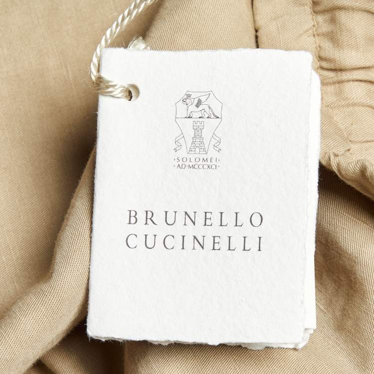 Pre Owned Brunello Cucinelli Beige Linen & Cotton Drawstring Shorts M