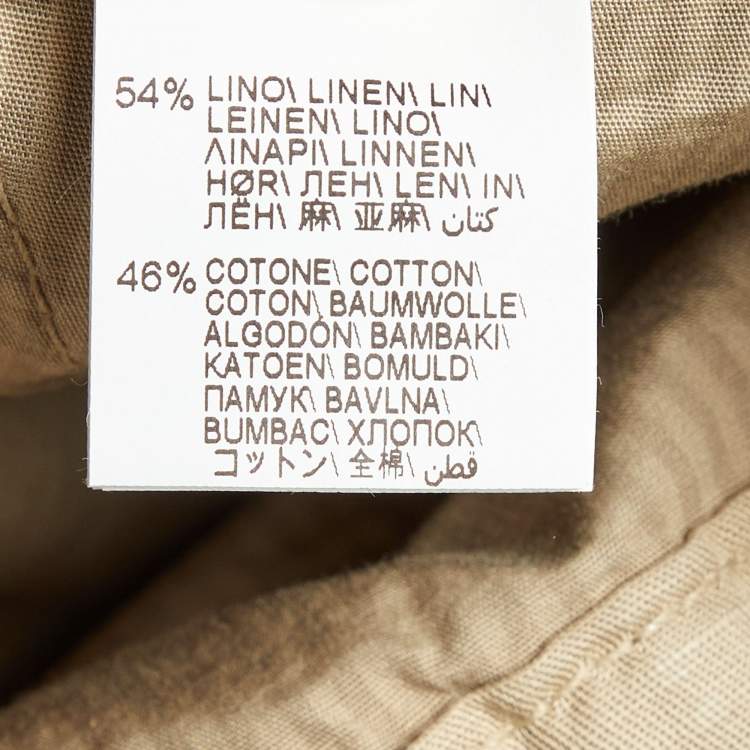 Pre Owned Brunello Cucinelli Beige Linen & Cotton Drawstring Shorts M