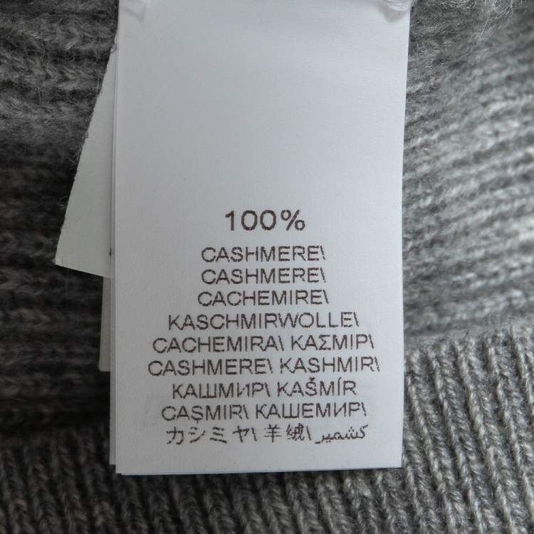 Pre Owned Brunello Cucinelli Grey Cashmere Crewneck Sweater L