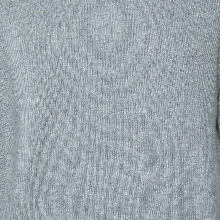 Pre Owned Brunello Cucinelli Grey Cashmere Crewneck Sweater L