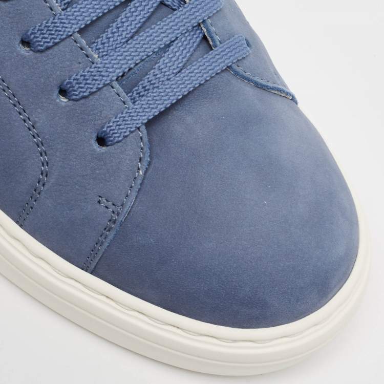 Pre Owned Brunello Cucinelli Blue Nubuck  Low Top Sneakers Size 42