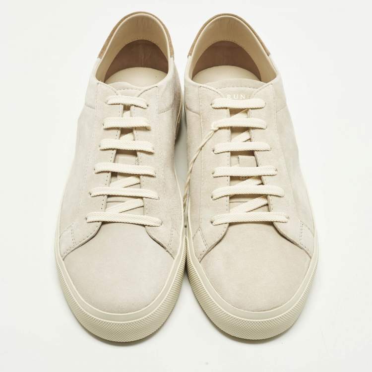 مملوكة مسبقًا Brunello Cucinelli Size 43 Beige/Brown Suede Low Top Sneakers