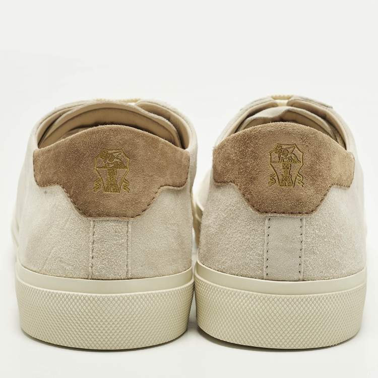مملوكة مسبقًا Brunello Cucinelli Size 43 Beige/Brown Suede Low Top Sneakers