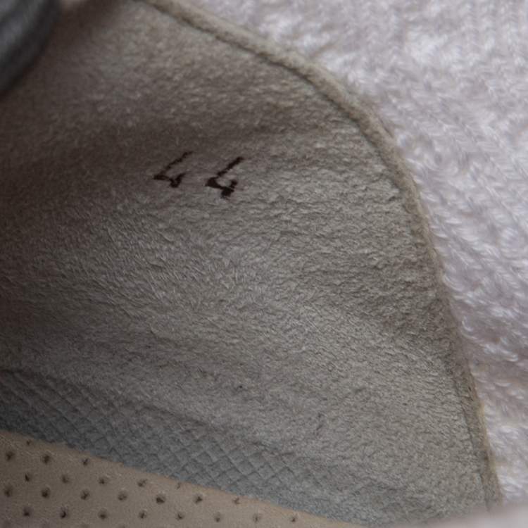 Pre Owned Brunello Cucinelli White Knit Fabric Lace Up Sneakers Size 44