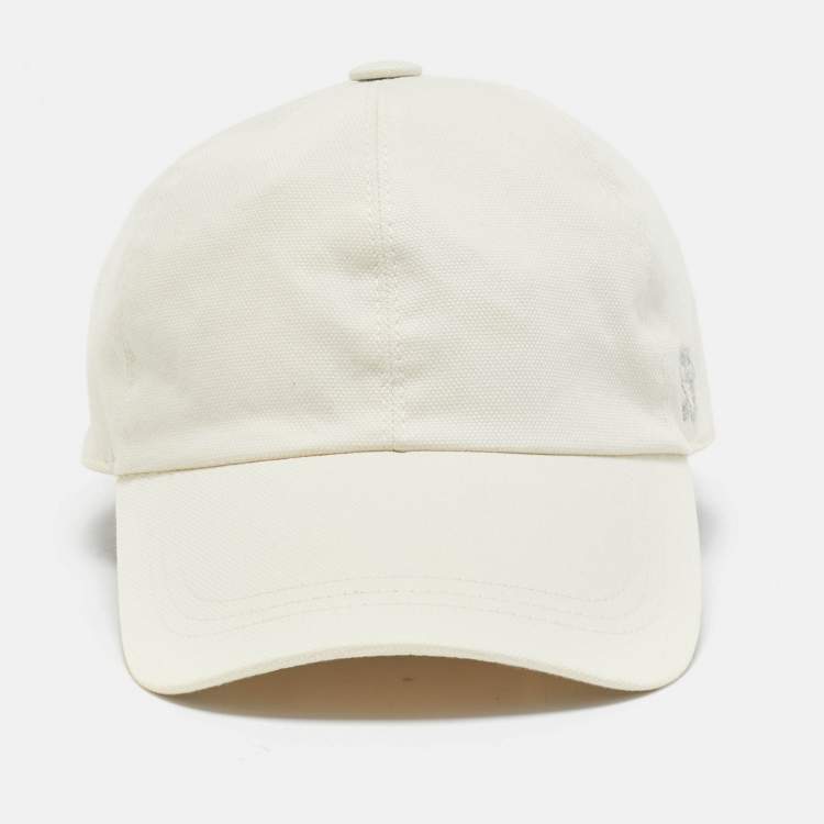 Pre Owned Brunello Cucinelli Beige Cotton Canvas Baseball Cap S
