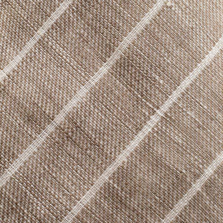 Pre Owned Brunello Cucinelli Beige and Cream Diagonal Striped Linen Tie
