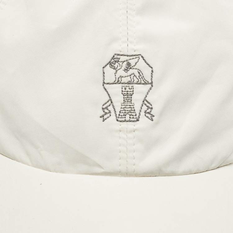 Pre Owned Brunello Cucinelli Ecru Technical Microfiber Baseball Cap M 