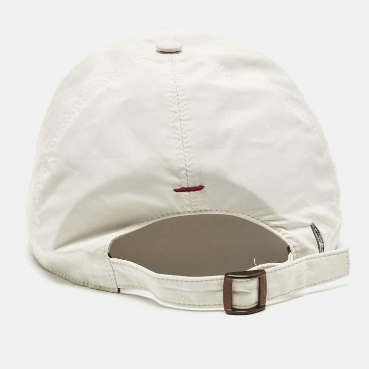 Pre Owned Brunello Cucinelli Ecru Technical Microfiber Baseball Cap M 