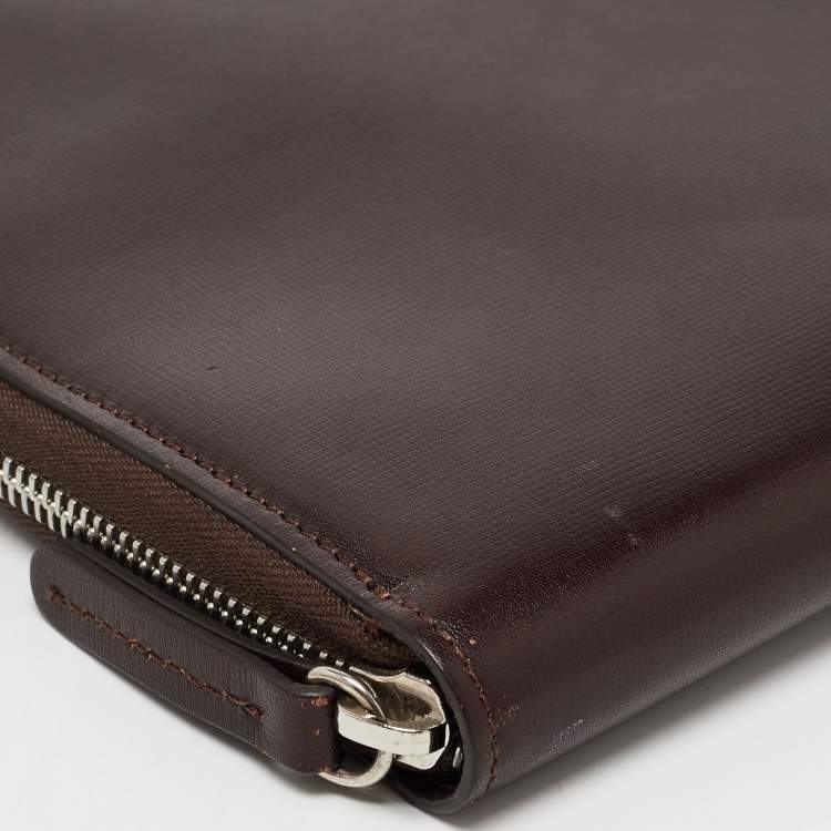 مملوكة مسبقًا Brunello Cucinelli Brown Leather Zip Around iPad Case