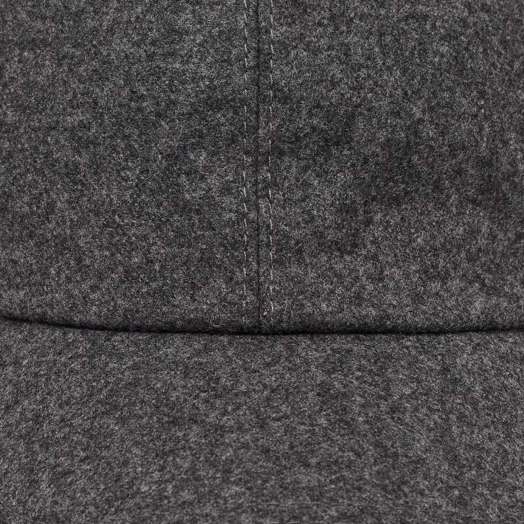 Pre Owned Brunello Cucinelli Grey Wool Basketball Cap M
