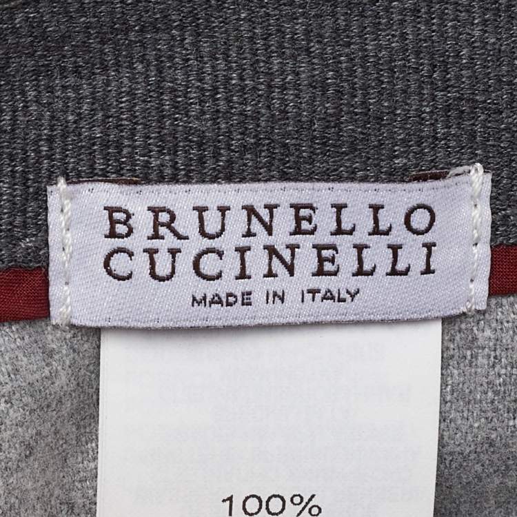 Pre Owned Brunello Cucinelli Grey Wool Basketball Cap M