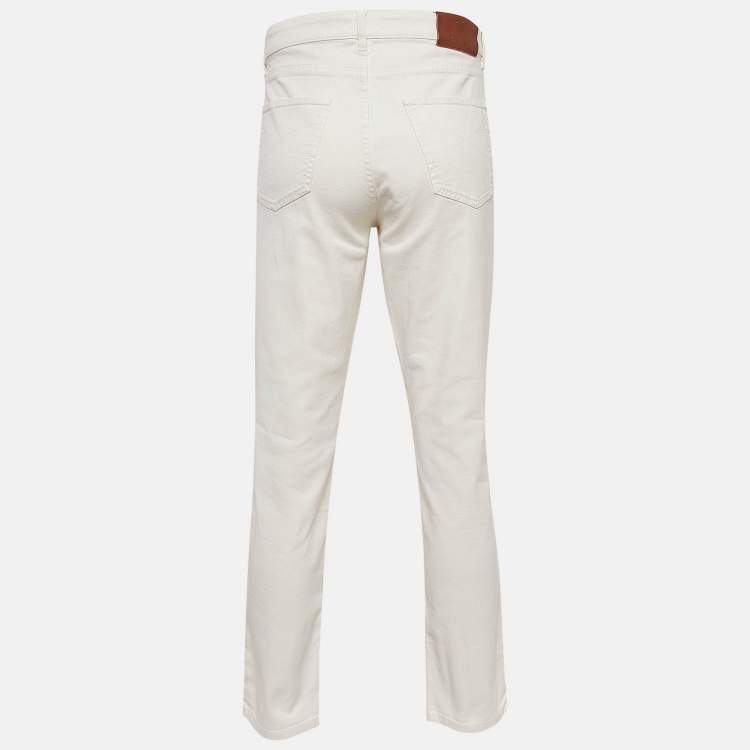Pre Owned Brunello Cucinelli White Cotton Chino Traditional Fit Pants XXL