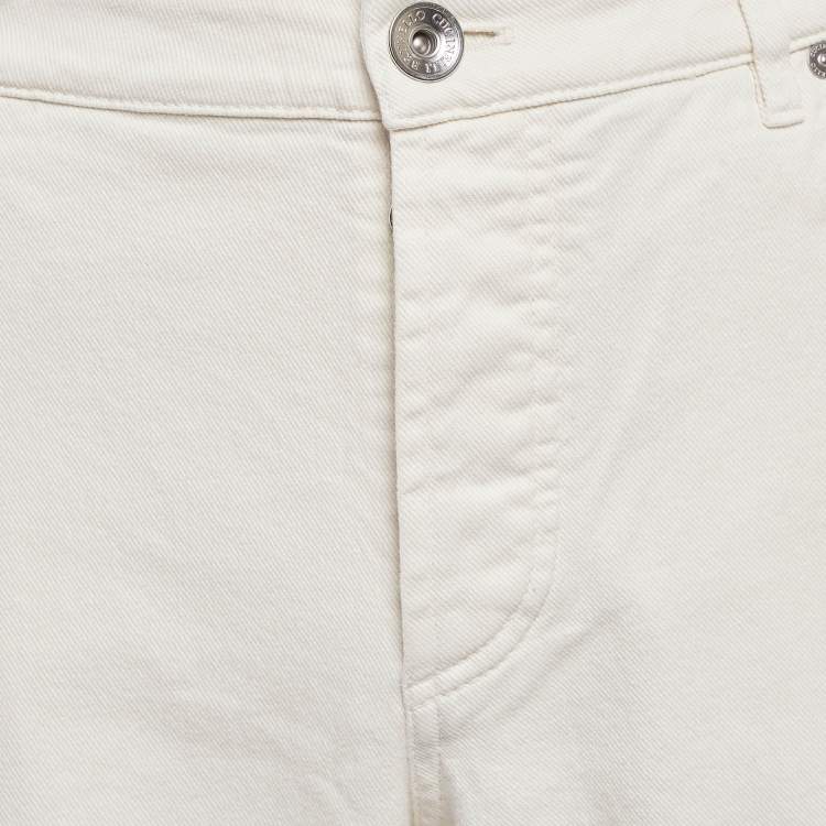 Pre Owned Brunello Cucinelli White Cotton Chino Traditional Fit Pants XXL