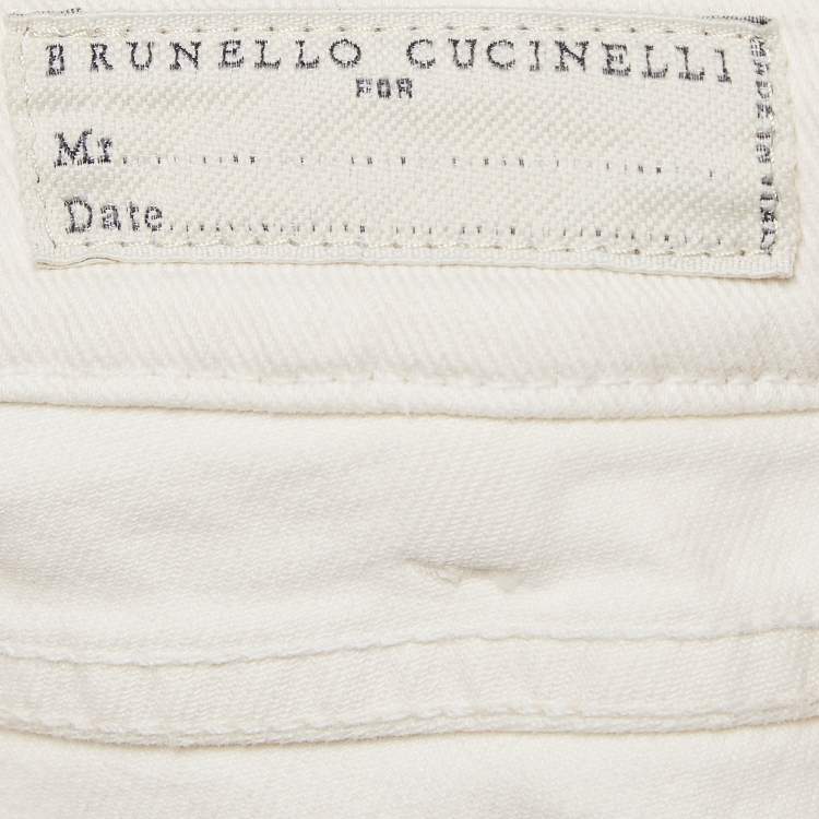 Pre Owned Brunello Cucinelli White Cotton Chino Traditional Fit Pants XXL