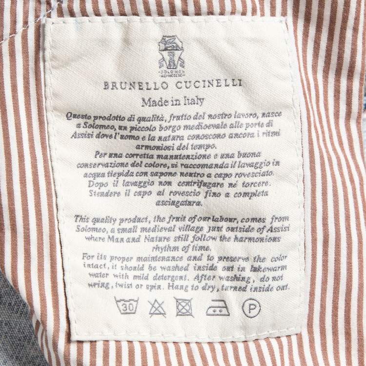 Pre Owned Brunello Cucinelli Light Blue Washed Denim Traditional Fit Jeans XXXL (Waist 40")