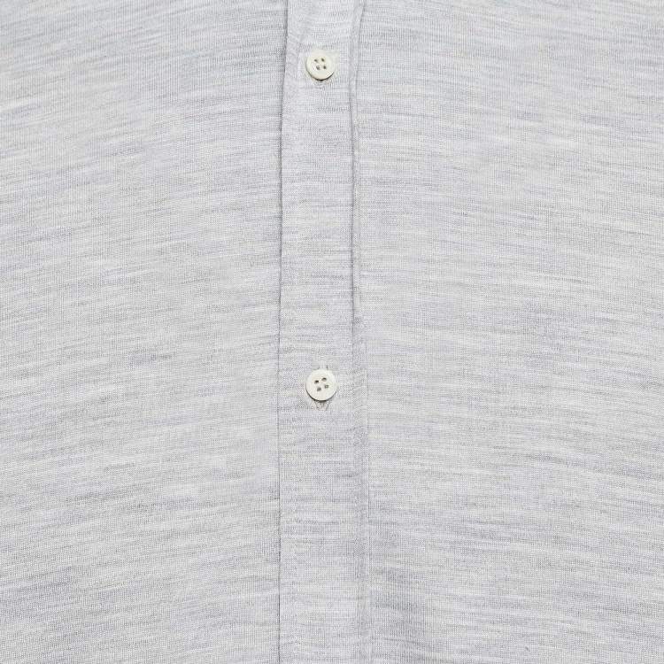Pre Owned Brunello Cucinelli Grey Melange Silk Jersey Basic Fit Shirt XXL