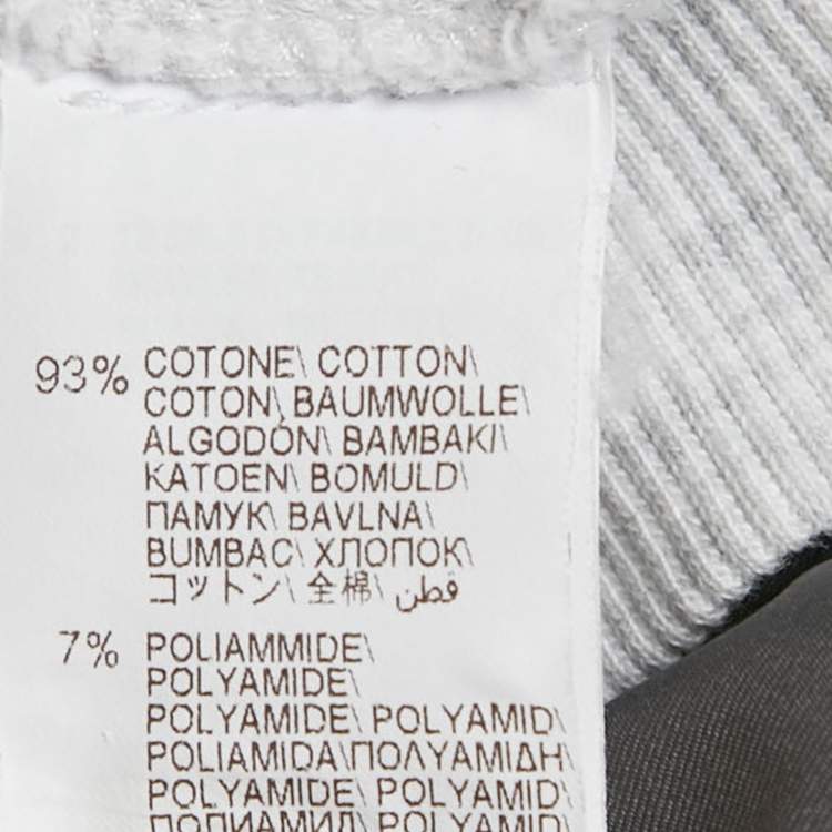 Pre Owned Brunello Cucinelli Grey Cotton and Nylon Zip Front Hoodie S