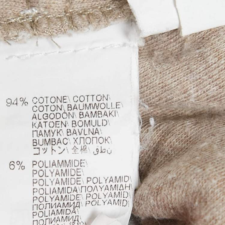 Pre Owned Brunello Cucinelli Grey Cotton Knit Sweatpants S