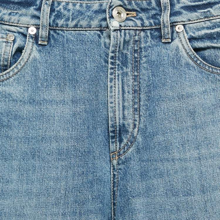 Pre Owned Brunello Cucinelli Blue Washed Denim Loose Fit Jeans XS Waist 32"