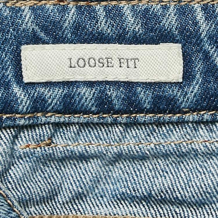 Pre Owned Brunello Cucinelli Blue Washed Denim Loose Fit Jeans XS Waist 32"