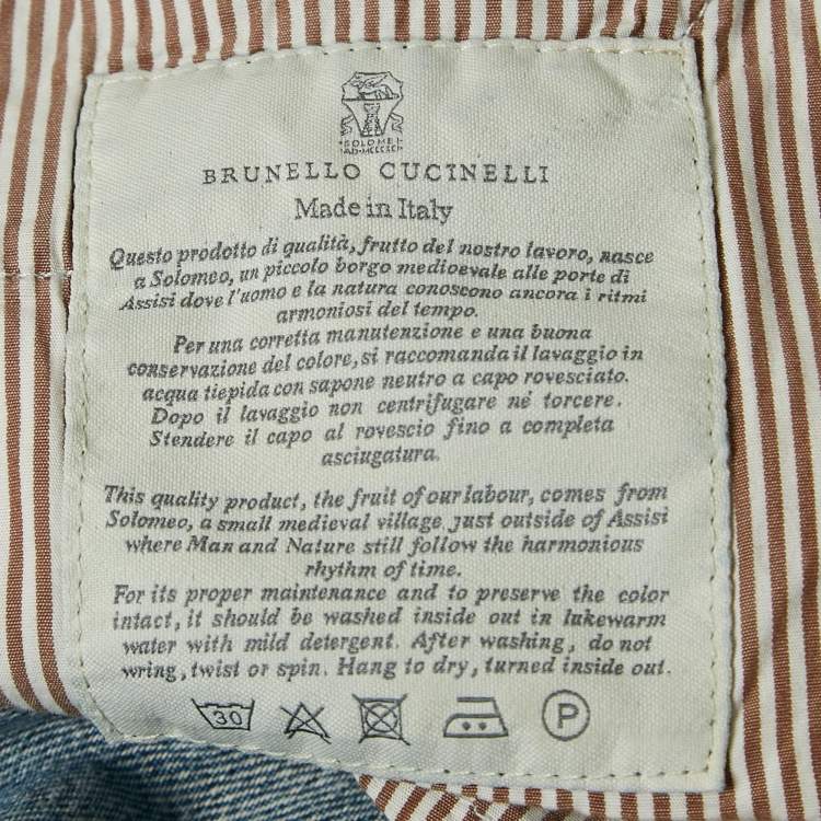 Pre Owned Brunello Cucinelli Blue Washed Denim Loose Fit Jeans XS Waist 32"