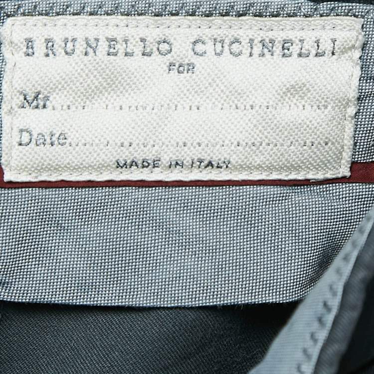 مملوكة مسبقًا Brunello Cucinelli Grey Cotton Leisure Fit Pants S