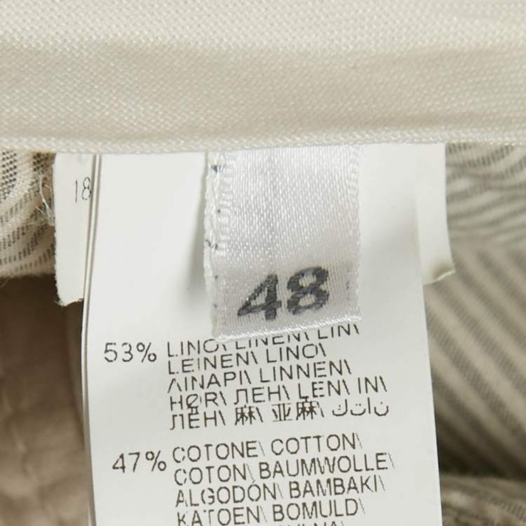 مملوكة مسبقًا Brunello Cucinelli Beige Linen Blend Draw String Leisure Fit Pants S