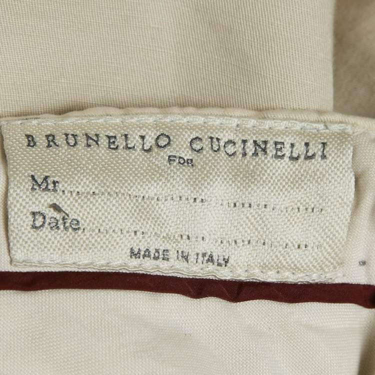 مملوكة مسبقًا Brunello Cucinelli Beige Linen Blend Draw String Leisure Fit Pants S