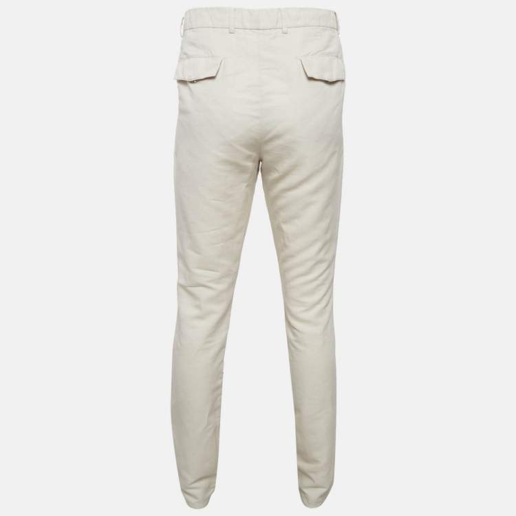 مملوكة مسبقًا Brunello Cucinelli Beige Linen Blend Draw String Leisure Fit Pants S
