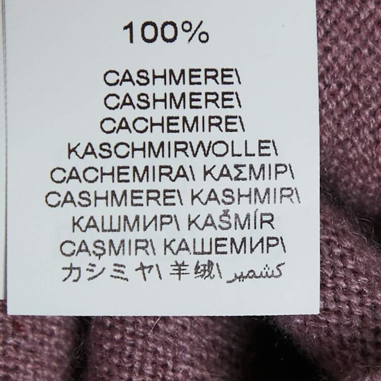 Pre Owned Brunello Cucinelli Pink Cashmere Mock Neck Zip-Up Cardigan L