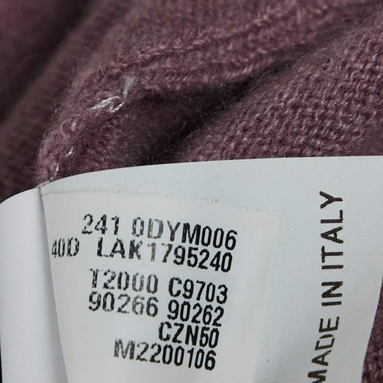 Pre Owned Brunello Cucinelli Pink Cashmere Mock Neck Zip-Up Cardigan L