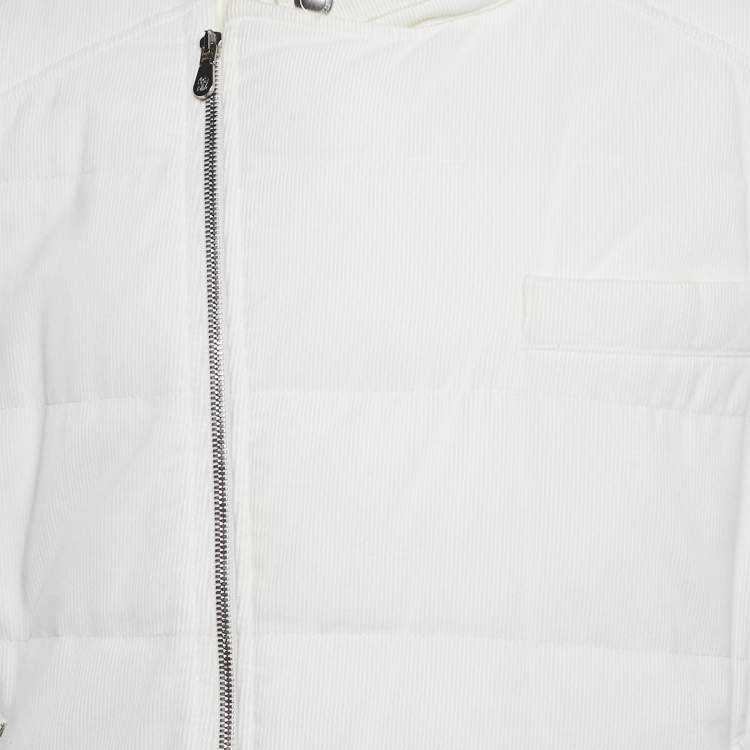 Pre Owned Brunello Cucinelli White Corduroy Down Vest XL