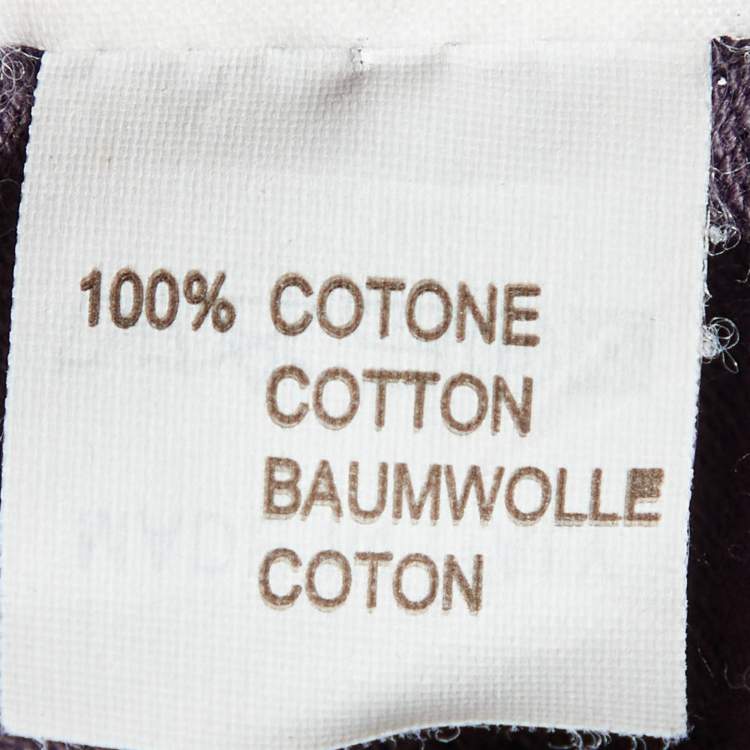 Pre Owned Brunello Cucinelli Purple Cotton Long Sleeve Polo T-Shirt M