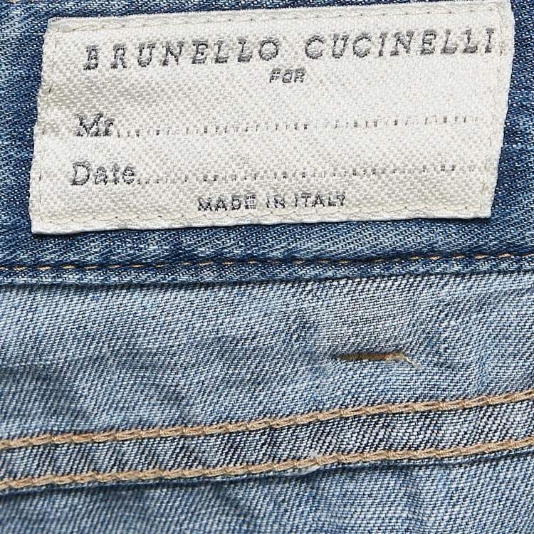 Pre Owned Brunello Cucinelli Blue Denim Leisure Fit Jeans S Waist 31"
