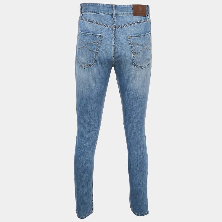 Pre Owned Brunello Cucinelli Blue Denim Leisure Fit Jeans S Waist 31"