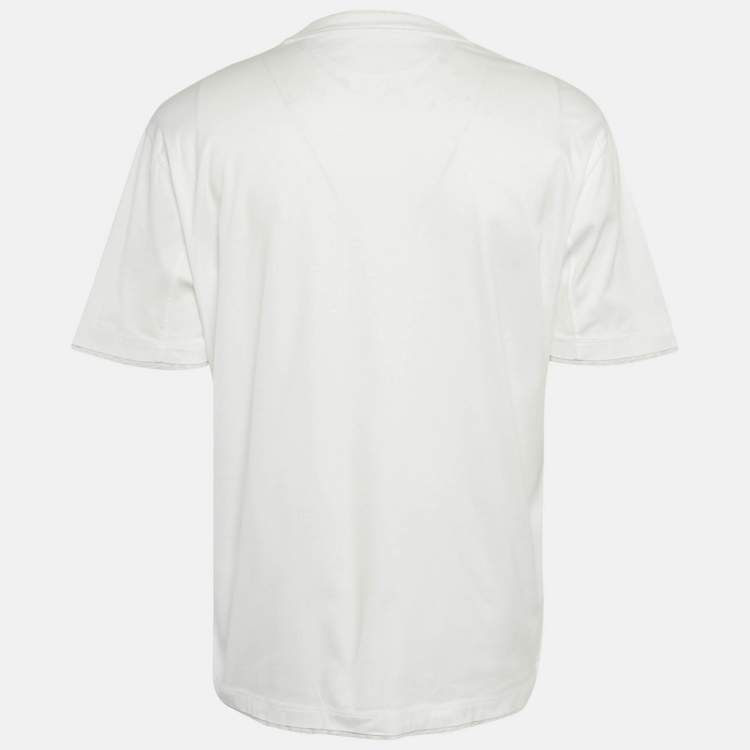 Pre Owned Brunello Cucinelli White Jersey Crewneck T-Shirt XXXL