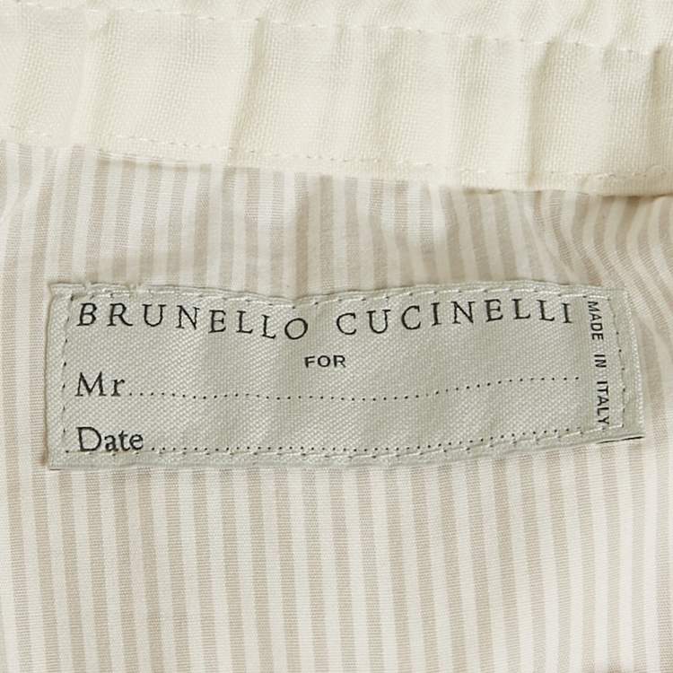 Pre Owned Brunello Cucinelli White Cotton Draw String Leisure Fit Pants M