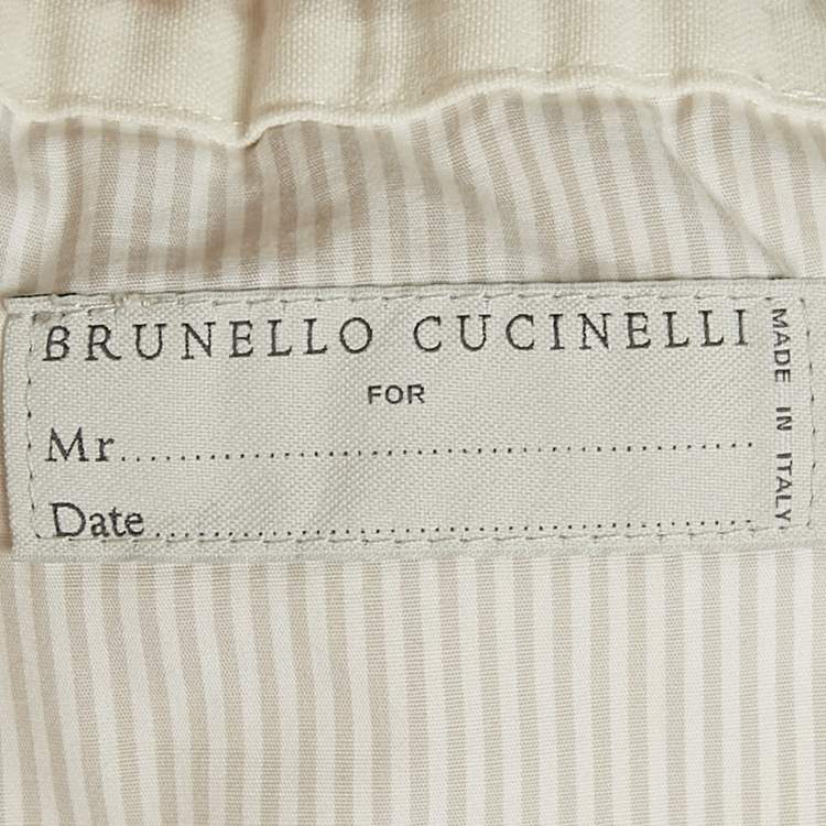 Pre Owned Brunello Cucinelli White Cotton Draw String Leisure Fit Pants M