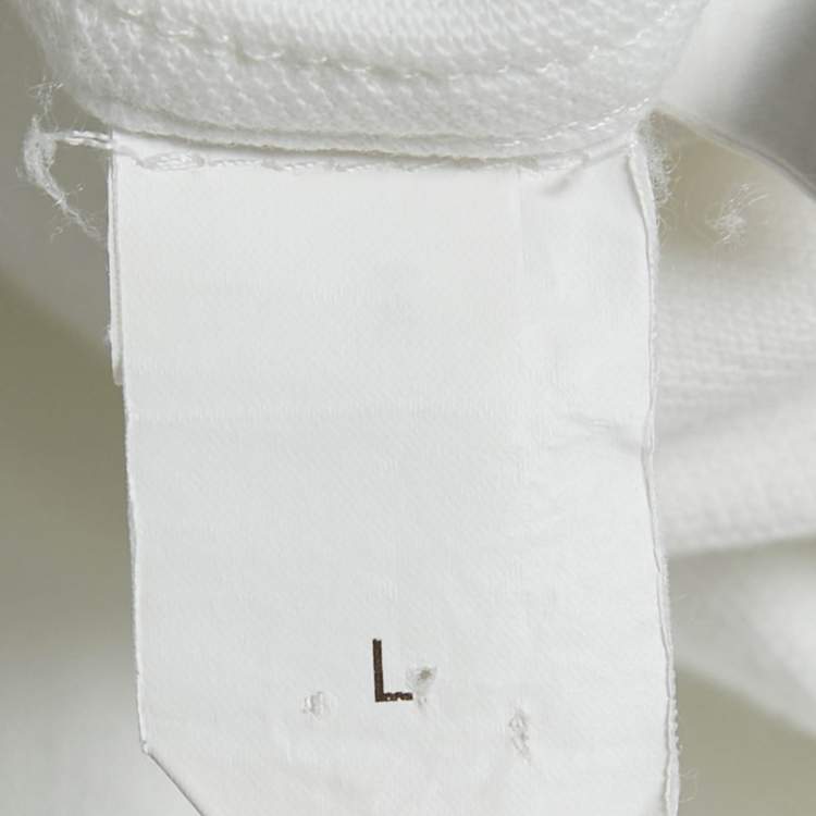 Pre Owned Brunello Cucinelli White Cotton Pique Long Sleeve Long Shirt L