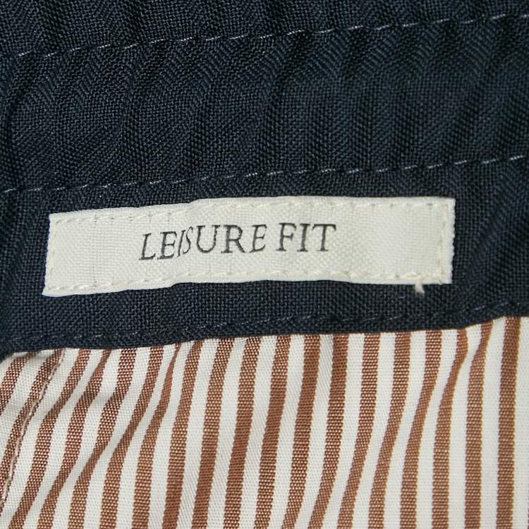Pre Owned Brunello Cucinelli Navy Blue Cotton Leisure Fit Pants L