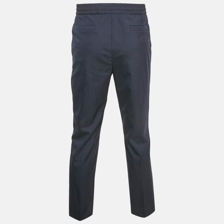 Pre Owned Brunello Cucinelli Navy Blue Cotton Leisure Fit Pants L